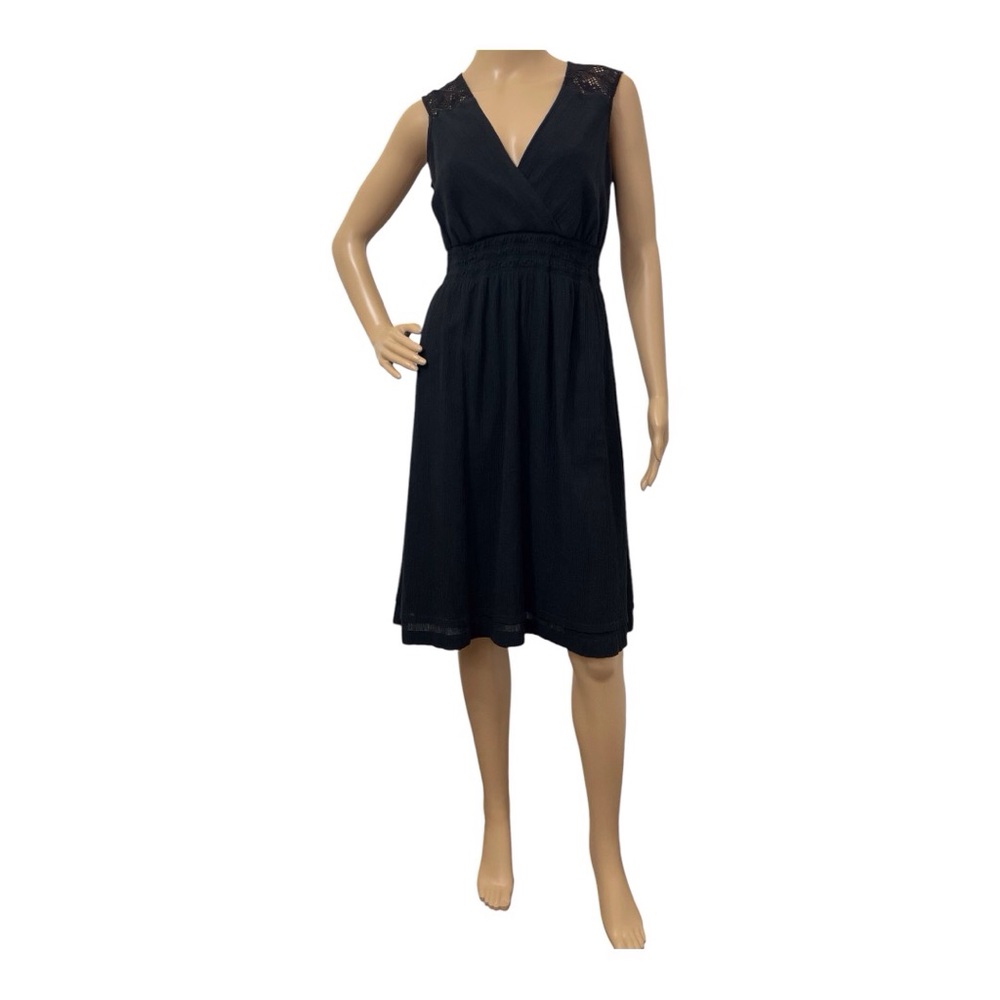 Eddie Bauer Women's Black Cotton Lace A-line Dress, 6.(P9)
